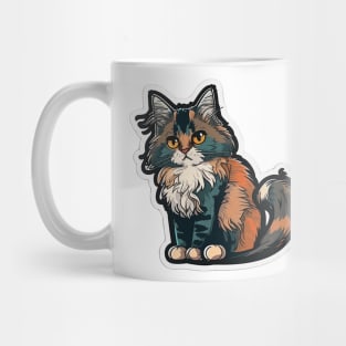 Majestic Maine Coon Cat Sticker Mug